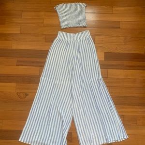 Forever 21 blue & white pant set!